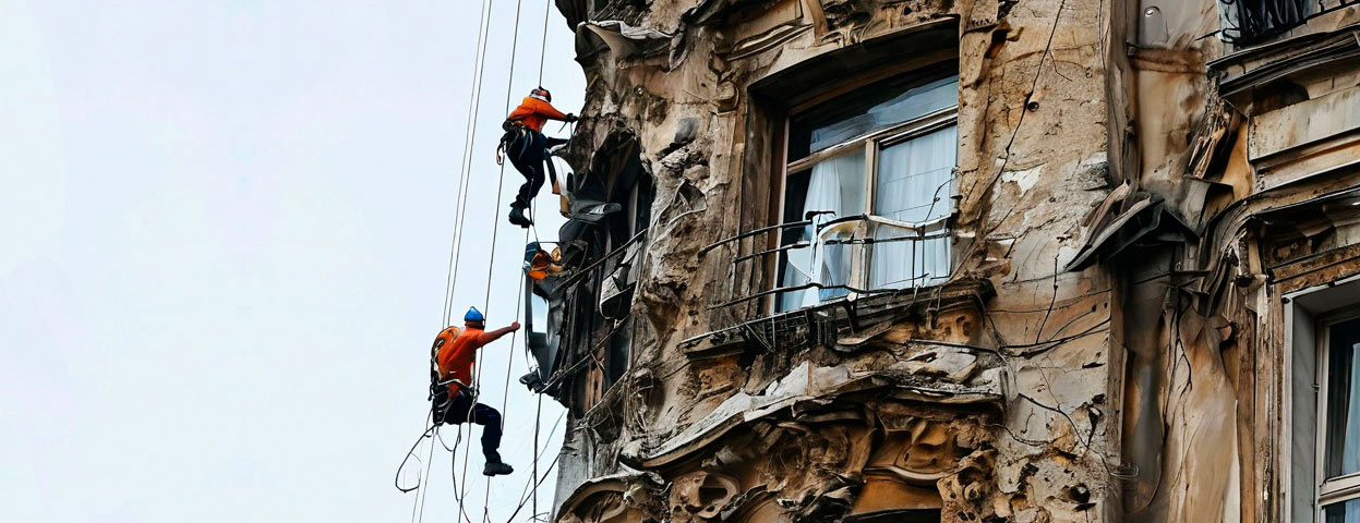 Услуги по ремонту методом промышленного альпинизма